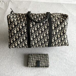 Dior Bowling Cloth Bag and Dior Wallet